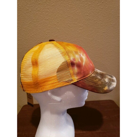 CC Tie Dyed High Bun Ponytail Hat Mustard Color SUPER CUTE Spring Hat - Picture 7 of 12